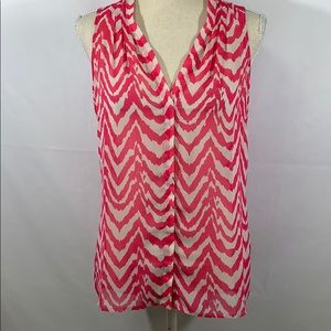 Banana republic sheer sleeveless buttondown blouse